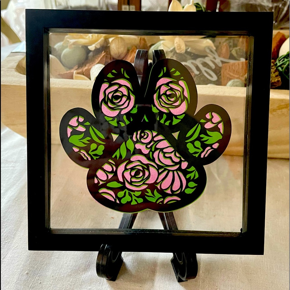 Handmade paw print frame